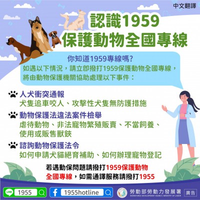 1140402 認識1959保護動物全國專線(動物)-中